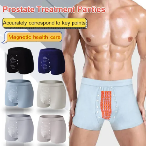 Modal boxer shorts mens  seamless massage underwear male therapeutic negative ions
