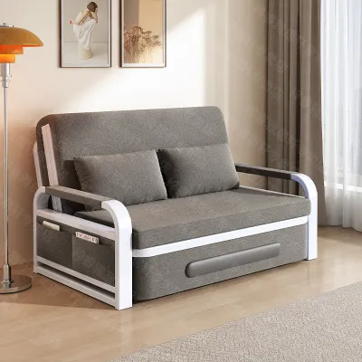 Bed Sofa Storage Bed Multifunctional Retractable Foldable Bed Removable and Washable Dual-Use Folding Single Bed（can choose black shelf）