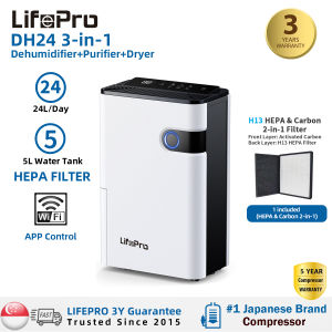 Dehumidifier | Air Purifier | LifePro Compressor Dehumidifier | Moisture Absorber/HEPA Filter | Room/Living Room/Whole House Use | 12–70L/Day | 3Y Warranty