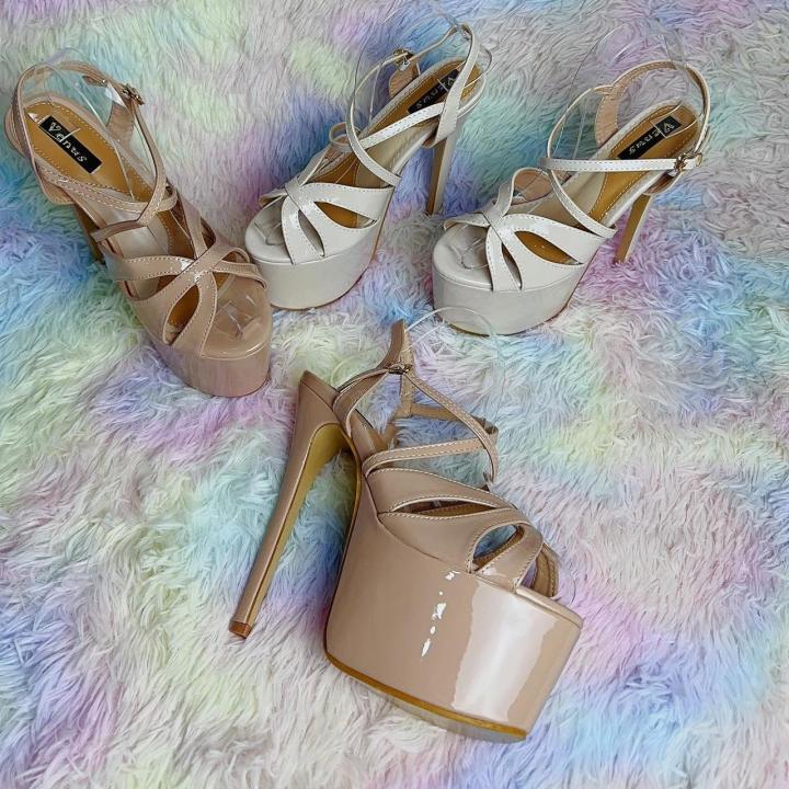 Korean fashion glossy Pageant heels Very High Heel(above  cm)#9238-3