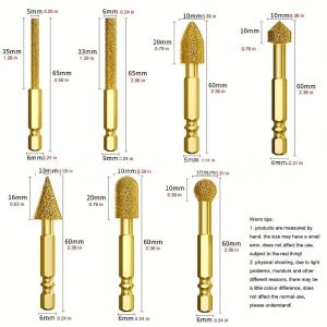 Diamond Burr Set Grinding Bits Engraving Rotary Tool Heavy Duty Carving Polishing Metal Stone Glass