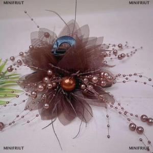 [COD] MINIFRIUT Fashion Mesh Flower Hair Claw Women Shark Ponytail Clip Headdress Temperament Tassels Headwear