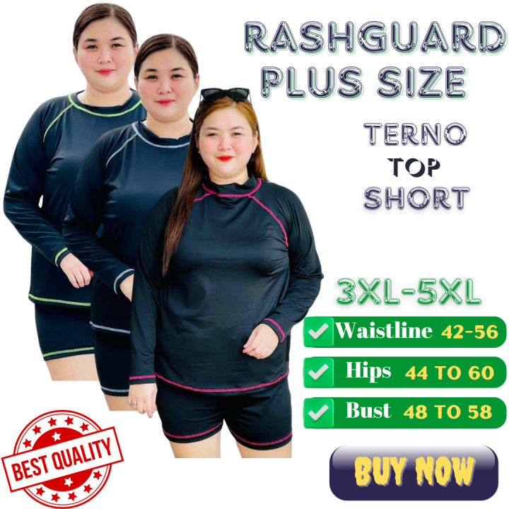 Summer Rash guard plus size terno 3xl-5xl long