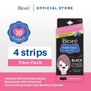 Biore Pore Pack Nose Strips - Black with Bamboo Charcoal for Blackheads Pore Cleanser
