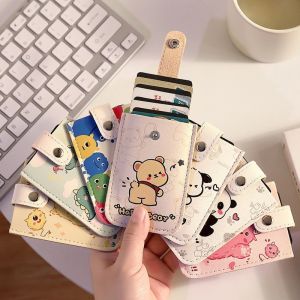Cartoon Kuromi Winnie Bear Pochacco Card Bag Korean Style PU Leather Card Holders Clutch Fashion Clutch Bag Winnie The Pooh Pull-out Type Short Wallet Female