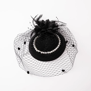 Phụ nữ Băng đô quyến rũ Derby mũ tròn nhỏ pillbox Cocktail tiệc trà fascinator Mũ Derby lông fascinator Mạng Che Mặt lưới