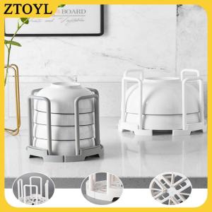ZTOYL  Giá đựng bát gắn bàn kéo rút được dụng cụ xếp đồ nhà bếp kệ nhựa để ráo nước cốc tủ đựng chén đĩa giá treo bảo quản đĩa