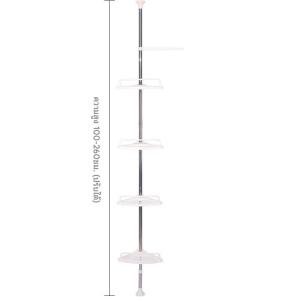ชั้นวางของเข้ามุมห้องน้ำ สแตนเลสแบบยืดได้ ไม่ต้องเจาะผนัง ติดตั้งจากพื้นถึงเพดาน ระบายน้ำได้ดี