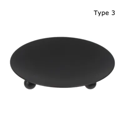 PETI STUDIO Nordic Style Wedding Ornament Home Decoration Round Plate Candlestick Candle Holder Craft Candelabra Wrought Iron
