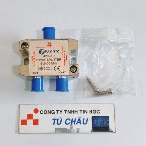 Bộ chia Tivi chia truyền hình cáp chia Camera 1 ra 2 / Hiệu PACIFIC Splitter 5-2400Mhz TỐT)