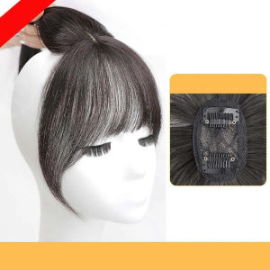 Air Bangs Wig Piece 100%Real Hair Airbangs Natural Forehead Wig Head Filler Hair Piece Increase Hair Volume High Skull Top Artifact空气刘海假发片 高颅顶神器