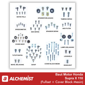 Baut Honda Supra X 110 Fullset / Baud Honda Supra X 110 Satu Set Block Mesin