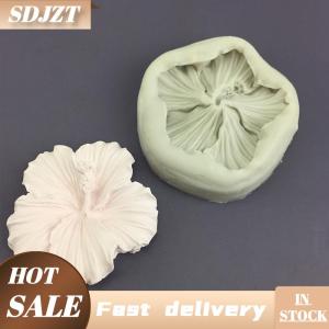 SDJZT Hibiscus hình Tự làm khuôn fondant khuôn sô cô la khuôn bánh trang trí tiện ích Silicone Vật liệu làm bánh phụ kiện