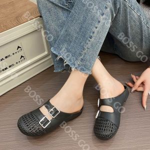 BossGo Casual Half Mule Slippers Outdoor & Indoor Close Toe Sandals For Womens Footwear (+1 upsize bigger)