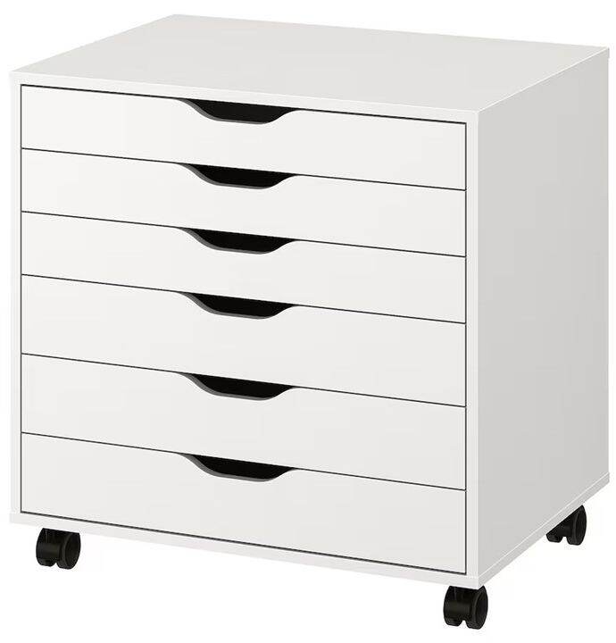 ALEX Drawer Unit On Castors, White 67x66 Cm (อเล็กซ์ ตู้ลิ้นชักมี ...