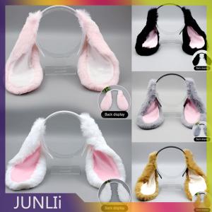 JUNLIi Cute Bunny Ears Headband Plush Rabbit Hair Hoop Headwear Cosplay Costume Hair Accessories For Adults Party
