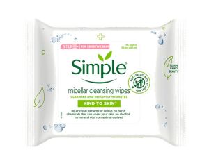 SIMPLE Micellar Cleansing Facial Wipes 25s/PACK Sensitive Skin