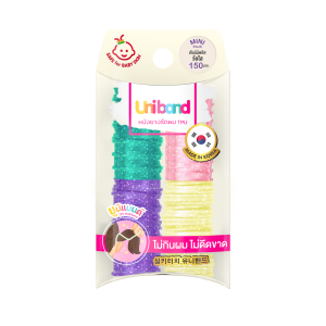Uniband | ยางมัดผม รุ่น เส้นจิ๋วพลัส Mini Plus สำหรับผมเด็ก 0-3 ปี ผมสั้น ผมน้อย ผมบาง แบบแพ็คเล็ก Pack | ยูนิแบนด์