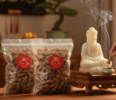 1 KÝ Nhang Nụ quế Thiên An nụ trầm hương nhang sạch thảo mộc hương quế ít khói không hóa chất Quế Rừng Xanh dùng cho lư và thác khói