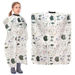 RETAO น่ารักน่ารักๆ เสื้อคลุมตัดผมการ์ตูนสำหรับเด็ก มืออาชีพอย่างมืออาชีพ ห่อตัดผมร้านเสริมสวย เสื้อคลุมช่างทำผมเด็ก อุปกรณ์จัดแต่งทรงผม การย้อมผ้า ชุดตัดกันน้ำ ของใช้ในครัวเรือน