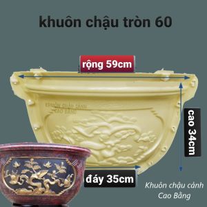khuôn đúc chậu cảnh tròn 60 chất liệu ABS siêu bền khuôn có lòng trong dễ dàng sử dụng cho người mới bắt đầu