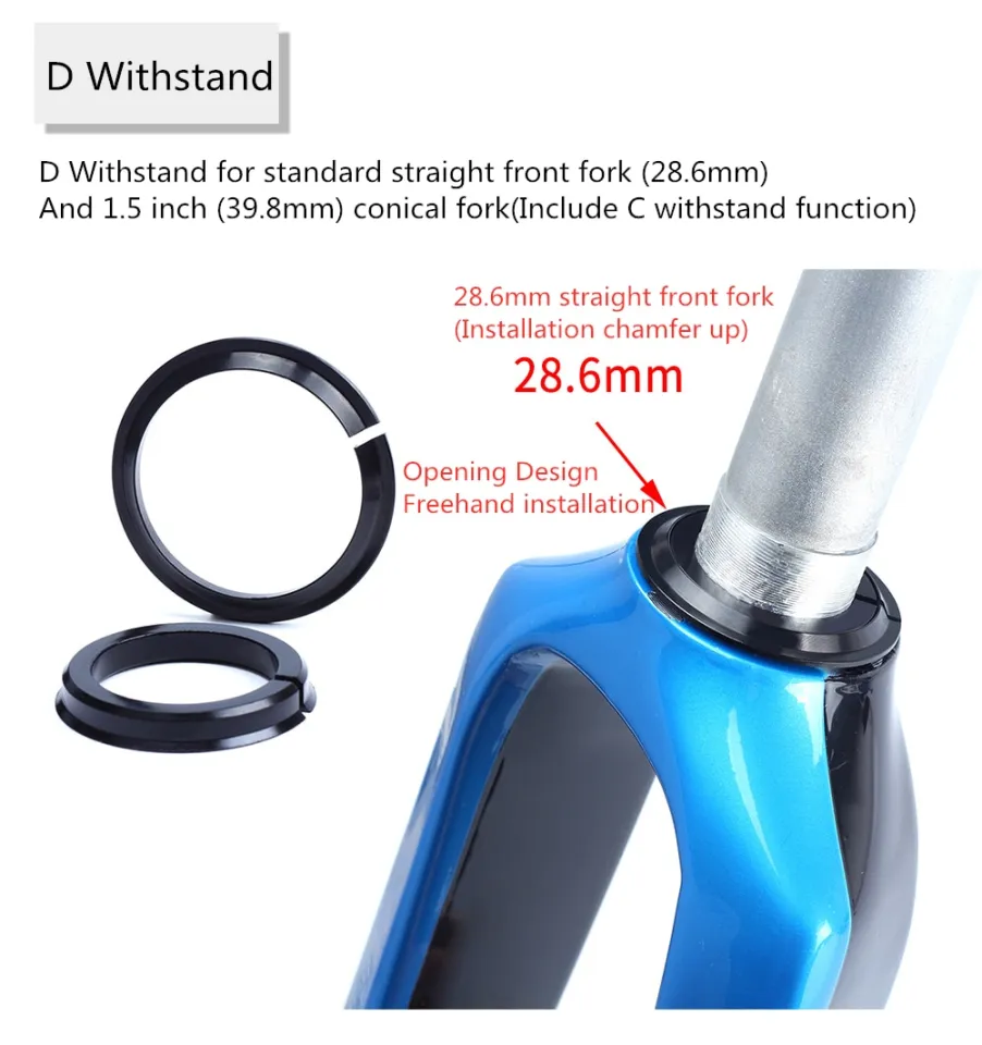 Risk 1.5inch Bike Headset Base Spacer Crown Race Bike Headset Washer Bicycle Parts 28.6mm Tapered Fork Straight Fork 45 degree Lazada