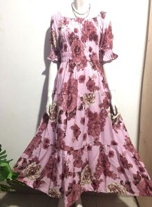 Canda dress Lengan Balon/Daster smoke/Daster bali Aletha