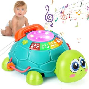 Musical Turtle Baby Toys 6 to 12 Months Infant Light up Music Toys Tummy Time Development Crawling Toy for 7 8 9 10+ Month Old Easter Christmas for Babies 4 5 6 12 Month Boy Girl