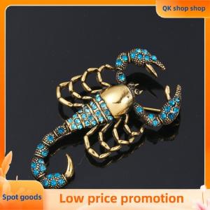 ✨QK shop✨ 1pc Scorpion Brooches with Rhinestone Gold Alloy Brooch Pin Vintage Crystal