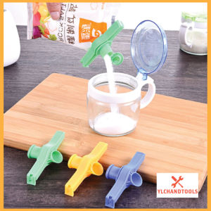 [READY STOCK] Food Seal Clip Cover Sealer Clamp with Nozzle Holes Seal Cover Plastic Bag for Powder Snack Sugar