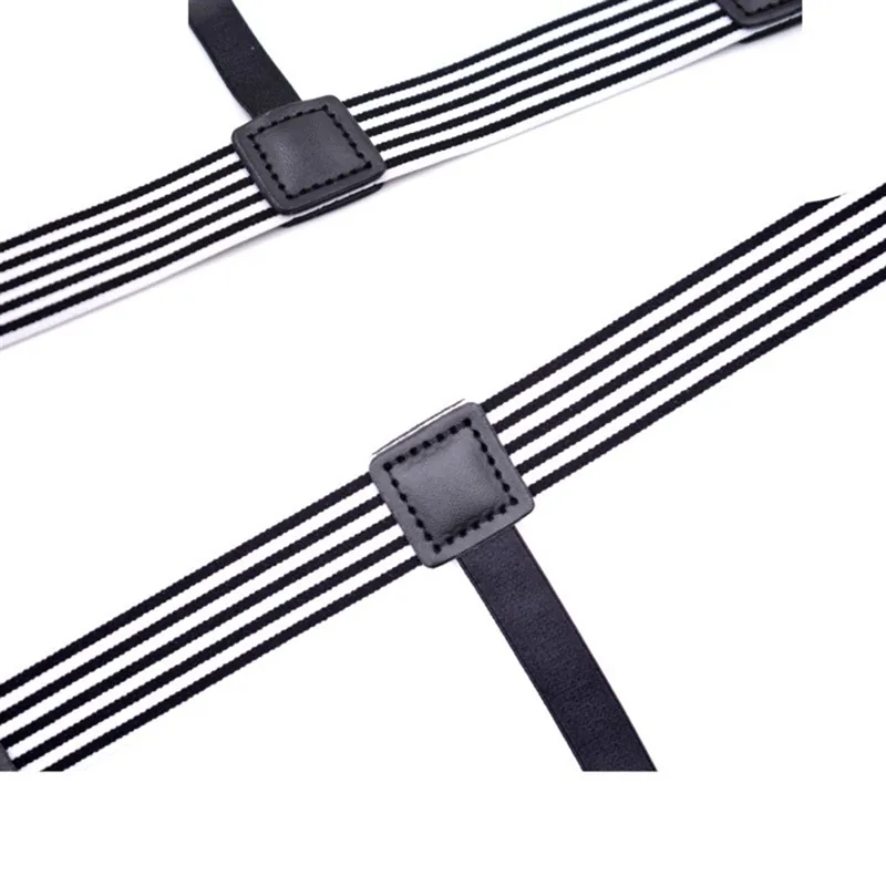 Hang qiao shopHangQiao Mens Shirt Stays Garters Elastic Nylon Adjustable  Shirt Holders for Male Striped Suspenders Straps Anti-skid Belt