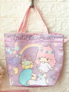 Sumikko Gurashi My Melody Cinnamoroll Drawstring Lunch Bag Casual Canvas Storage Handbag Kids Girl Cute Cartoon Picnic Tote