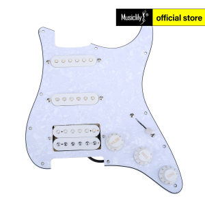 MD MOHS DIAGNOSTICS Musiclily 11 Hole Loaded Strat Pickguard HSS Prewired Pickguard with Single Coil Humbucker Pickups Set for Fender USA/Mexican Stratocaster Squier Electric Guitar