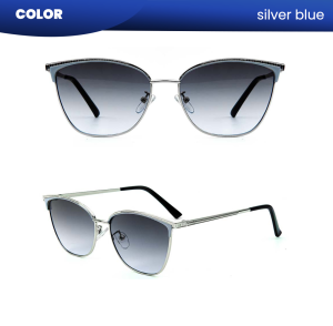 IOOI Eyewear - Kacamata Aviator Cat Eye Hitam Sunglasses Metal Polycarbonate Anti UV400 Pria 80-689