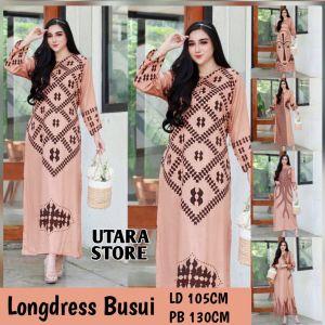 Daster Lengan Panjang Long Dress Busui Bahan Rayon Dengan Kancing Depan