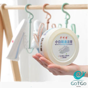 GotGo【มีสินค้าในสต๊อก】 ครีมขัดรองเท้า 120g น้ำยาขัดรองเท้าขาว ไม่ต้องล้าง พร้อมฟองน้ำสำหรับขัด Shoe Cleaning Cream
