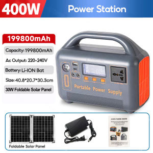 500W Outdoor Solar Generator with Solar Charging Panel Heavy duty Outdoor Generator 220V Travel Camping Home Emergency Power Multi functional Portable 288000mAh Large Capacity Power Station