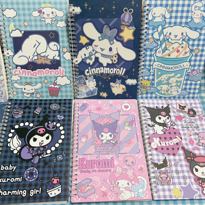 4 Sổ Tay Tiếng Phạn Kawaii Cái/bộ Kuromi Cinnamoroll Cuộn Dây A5 Anime ...