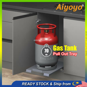 Heavy Duty Gas Cylinder Pull Out Tray Kitchen Cabinet Slide Gas Tank Trolley Holder Rak Tong Gas Dapur