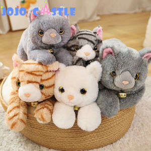JOJO CASTLE 35/45cm Cuddly Little Cat Plush Toy Fluffy Kitten Like Real Simulation British Shorthair Blue Cat Animal Peluche Release Pressure Gift for Kids Girls