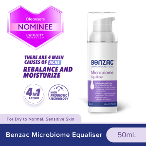 Benzac Microbiome Equaliser 50g – Daily Moisturizer with Probiotic Technology | Soothes & Replenishes Acne-Prone Skin | Pore Reduction & pH Balance | Hydrating & Skin Barrier Repair