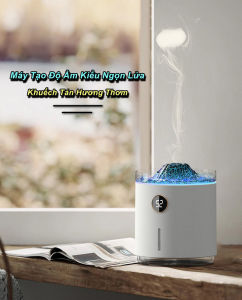 Máy Tạo Độ Ẩm Khuếch Tán Hương Thơm Volcano Smoke 350ml Đèn LED Hiệu Ứng Núi Lửa WorldMart