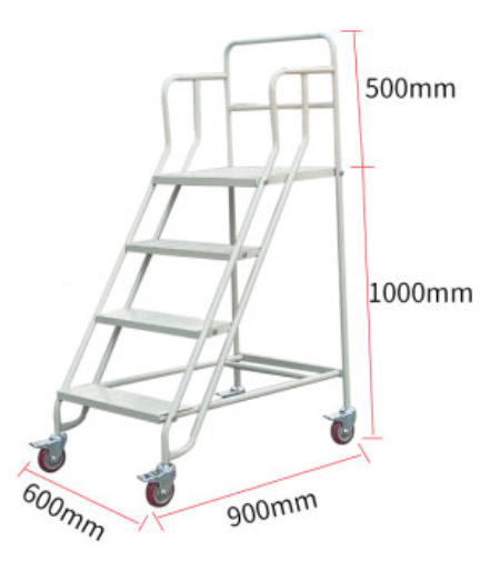 150x60x90cm With Wheel Lightweight Steel Step Ladder With Hand Grip 