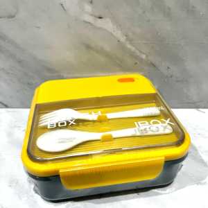 KOTAK MAKAN JBOX JB001 Lunch Box Kotak Makan 1000ML 2 Sekat Free Sendok dan garpu DAIMURA STORE