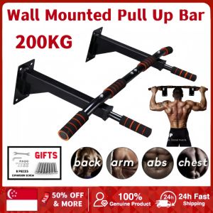 Wall Mounted Pull Up Bar Chin Up Bar Ceiling Mount Workout for Home Gym Support to 200KG