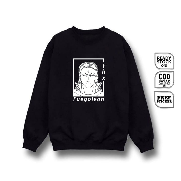 SWEATER CREWNECK ANIME MANGA BLACK CLOVER FUEGOLEON VERMILLION BAJU JEPANG ASTA HENRY CHARLOTTE GAUCHE DOROTHY FANZELL CHAMY ACIER KAISER Fuegoreon Vāmirion JAPAN CULTURE COSPLAY JEJEPANGAN ANIMASI KARTUN - THANKS MOTHER