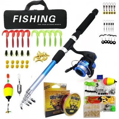 1.8m Telescopic Fishing Rod Fishing Rod and Reel Set Fishing Rods Set Full Fishing Set