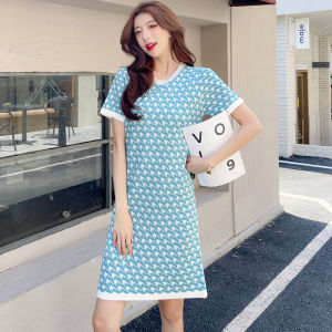 Missliu Fashion Đầm Nữ Dệt Kim Họa Tiết Houndstooth Mới Mùa Hè 100% Chân Váy Dài Vừa Phải Thon Gọn Thường Ngày Cá Tính Sang Trọng Nhẹ