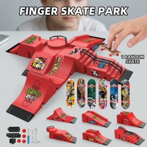 Finger Skateboard Diy Ramp Toy Abs for Kids 6+ Boosts Hand Eye Coordination Free Random Skateboard