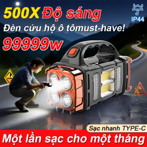 [120 giờ sử dụng liên tục] Đèn pin LED Đèn pin chiến thuật Lumen cao với 5 chế độ Chống nước và Sạc năng lượng mặt trời Đèn pin cầm tay để cắm trại Đi bộ đường dài ngoài trời đèn pin cầm tay siêu sáng đèn pin cầm tay